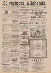 Löpsedel / Förstasida från Sölvesborg (1889)