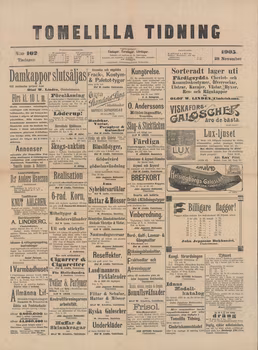Historisk tidning från Tomelilla, år 1905 (Fri frakt!)