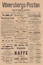 Historisk löpsedel från Vänersborgsposten, år 1903 (Fri frakt!)