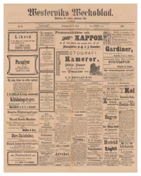 Historisk löpsedel från Västervik, år 1906 (Fri frakt!)