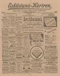 Löpsedel / Förstasida från Eskilstuna (1900)