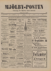 Löpsedel / Förstasida från Mjölby (1892)
