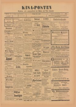 Löpsedel / Förstasida från Kinda - Ydre, Östergötland (1902)