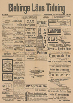 Löpsedel / Förstasida från Karlskrona (1900)