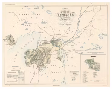 Karta från Alingsås, år 1856
