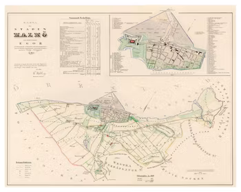 Karta över Malmö, år 1853