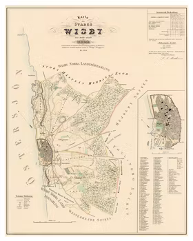 Karta över Visby, 1854