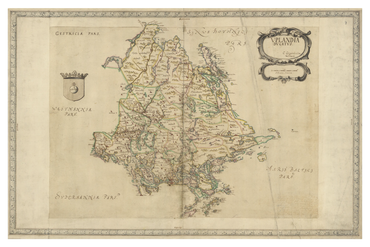 Historisk landskapskarta över Uppland, sent 1600-tal. (Fri frakt!)