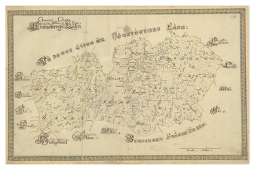 Karta över Kronobergs län, sent 1600-tal.