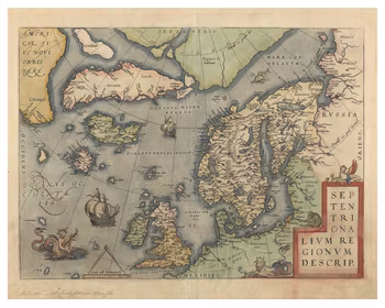 Historisk karta över Sverige och Skandinavien, sent 1570-tal (Fri frakt!)