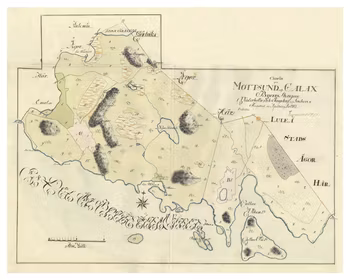 Historisk karta över Måttsund och Kallax, år 1783 (Fri frakt!)