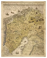 Historisk landskapskarta över Norrbotten, Västerbotten och Lappland, år 1626