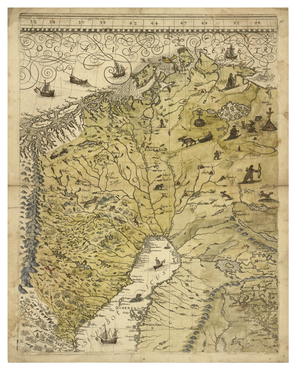 Historisk landskapskarta över Norrbotten, Västerbotten och Lappland, år 1626