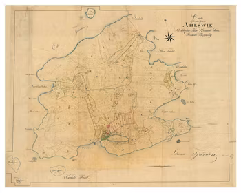 Historisk karta över Alsvik, Svartsö, år 1826 (Fri frakt!)
