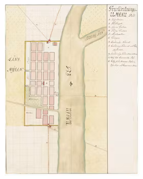 Historisk karta över Umeå, 1738-1760 (Fri frakt!)