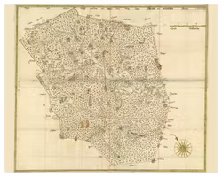 Historisk karta över Norrbärke och Söderbärke socknar, år 1654 (Fri frakt!)