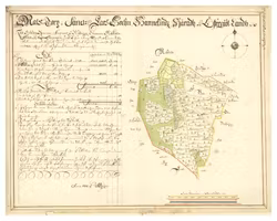 Historisk karta över Raelstorp vid Blästad, år 1703