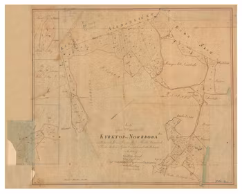 Historik karta över Böda och Svartvik, år 1827