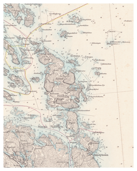 Historisk karta över Singö och Fogdö, år 1878