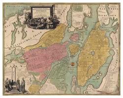 Historisk karta över Stockholm, år 1716-1724