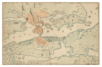 Historisk karta över Stockholm, år 1642