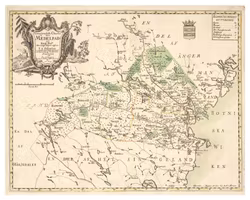 Historisk karta över Västernorrland, år 1769