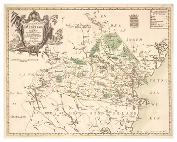Historisk karta över Västernorrland, år 1769