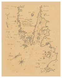 Historisk karta över Kungsbacka fjord, år 1786