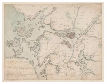 Historisk karta över Göteborgs skärgård, år 1801