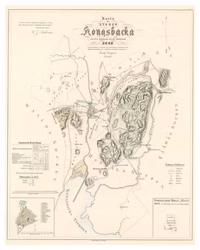 Karta från Kungsbacka, år 1855