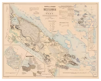 Karta från Västervik, år 1858