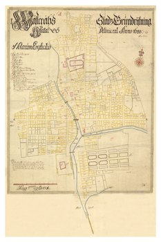 Historisk karta över Västerås, år 1688