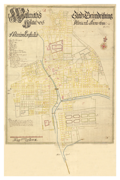 Historisk karta över Västerås, år 1688
