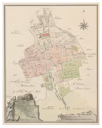 Historisk karta över Västerås, år 1798
