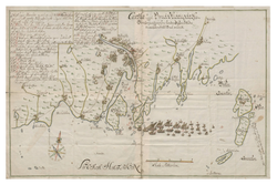 Historisk karta över Umeå och Österfjärden, år 1714