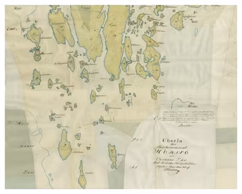 Historisk karta över Örnholmen utanför Råsdal, år 1816