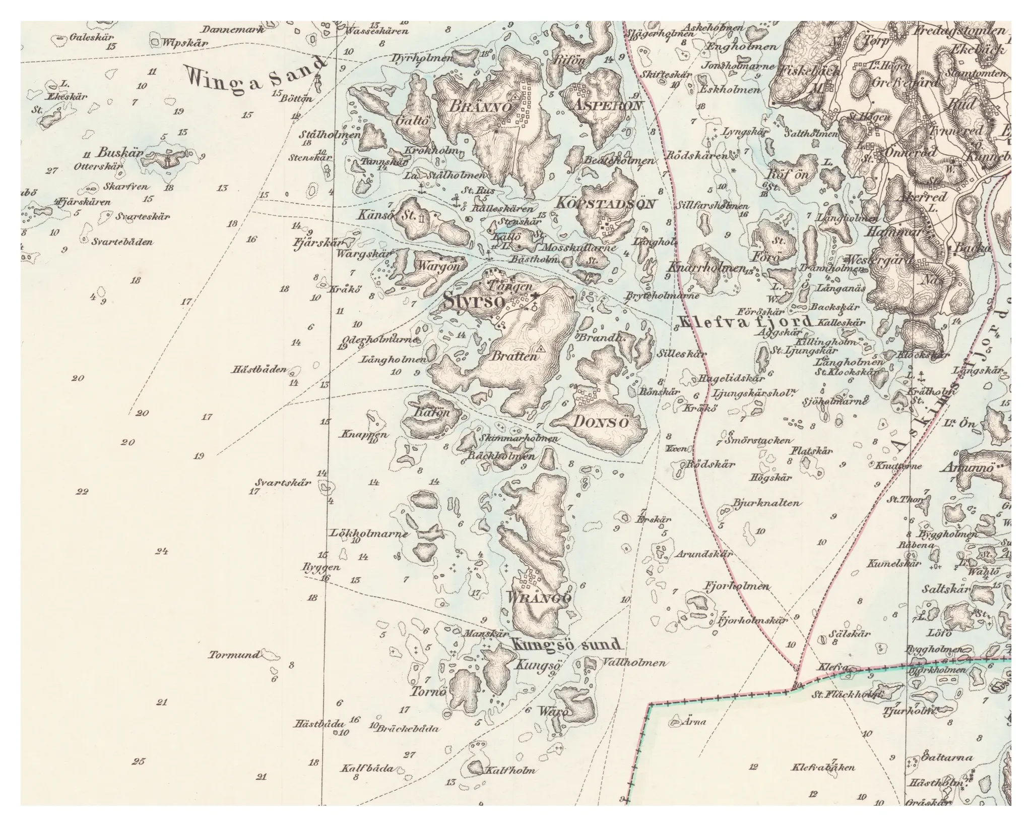 Historisk karta över Brännö och Styrsö, år 1863 - Historiehemmet
