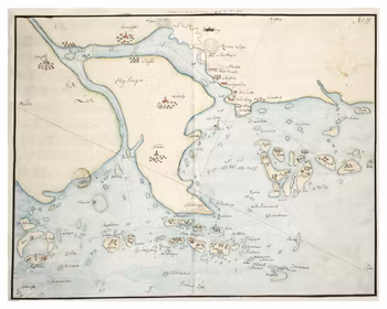 Historisk karta över Göteborgs skärgård, år 1700