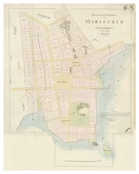 Historisk karta över Mariefred, år 1824 (Fri frakt!)