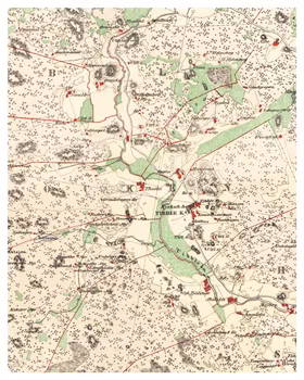 Historisk karta över Skogstibble, år 1860