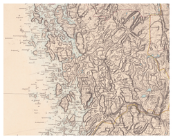 Historisk karta över Tanum och Grebbestad, år 1858