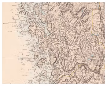 Historisk karta över Tanum och Grebbestad, år 1858