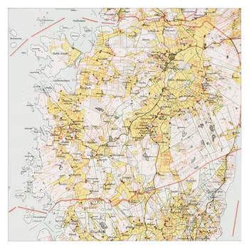 Historisk karta över Vallda, år 1927