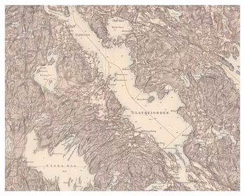 Historisk karta över Glafsfjorden, år 1896