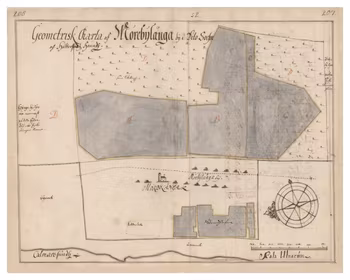 Historisk karta över Mörbylånga, år 1682