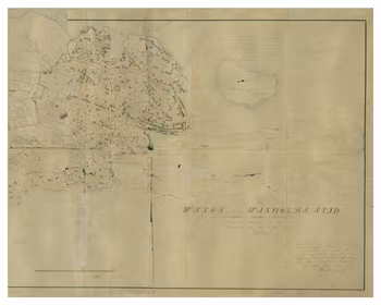 Historisk karta över Vaxholm, år 1851
