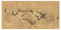 Historisk karta över Vaxön och Vaxholm, år 1729