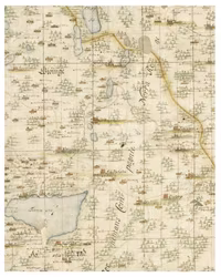 Historisk karta över Grantinge, år 1695
