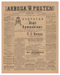 Löpsedel / tidning från Arboga, år 1881