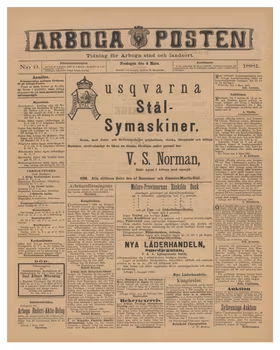 Löpsedel / tidning från Arboga, år 1881